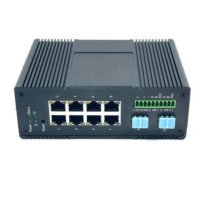 China LACP Managed industrial switches Layer 2 8 * 10/100/1000Base-T Ethernet Ports  2*RS485 /2*RS232   1*DIN 1*DOUT    2 * 10G BASE-X SFP+ for sale