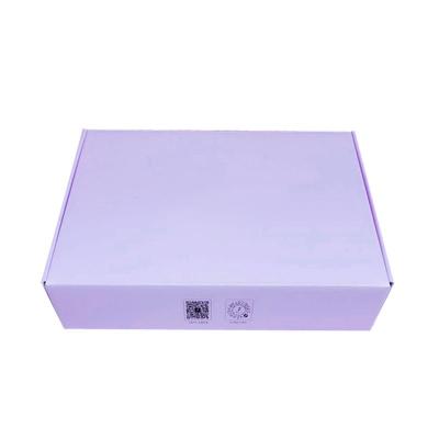 China Purple Color F Logo Grade Disposable Hot Selling Printed Corrugated Cardboard Box For Clothing Packaging for sale