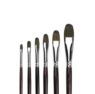 China Sand 101 Sand Hair Filbert Artist Paint Brush For Oil And Acrylic Painting for sale