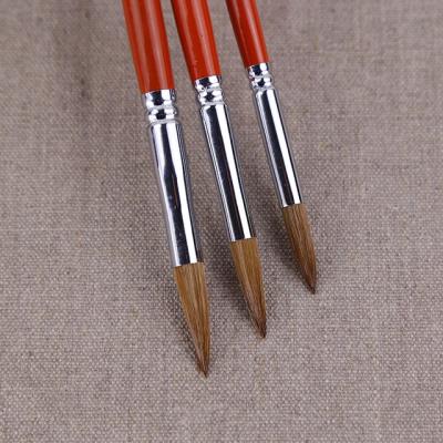 China Professional Sable Round Pointed Tip Artist Paint Brush Set for sale