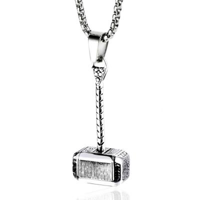 China 2019 Fashionable Jewelry Necklace Stainless Steel Thor Hammer Pendant Necklace Stainless Steel for sale