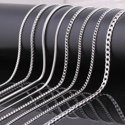 China Custom Jewelry Stainless Steel Accessories Stainless Steel Chain Necklace Cuban Link Chains For Jewelry Making for sale