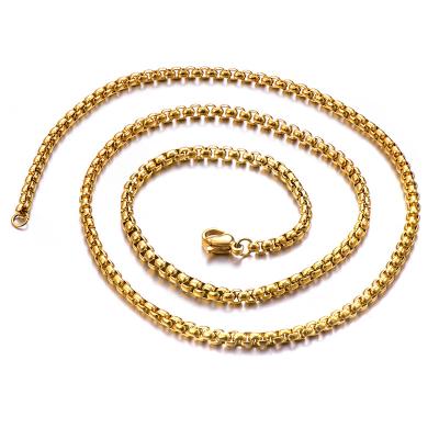 China Jewelry Accessories CLASSIC Wholesale 2.5MM Stainless Steel Chains For Necklace Metal Gold Plated Rolo Chain for sale