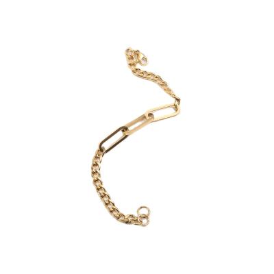 China FASHIONABLE Many Types Link Chain 18k Gold Plated Stainless Steel Viking Metal Two Chain Mix Circle Cuban Chain Bracelet for sale