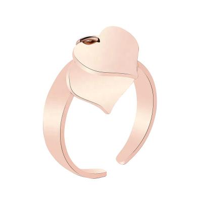 China New Hot Popular Wholesale FASHIONABLE Stainless Steel Ring Double Love Stainless Steel Adjustable Open Ring for sale