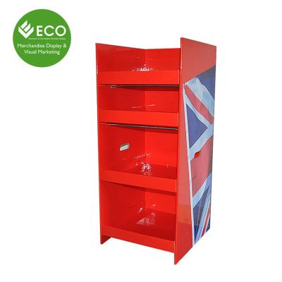 China Paper Five Shelves Trade Show Booth Exhibit Display, Cardboard Exhibit Display Stand, Merchandise Display With Wheels for sale