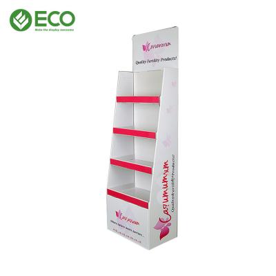 China China Supplier Shop Cardboard Customized Skin Care Products Show Rack Cosmetic Display Stand for sale