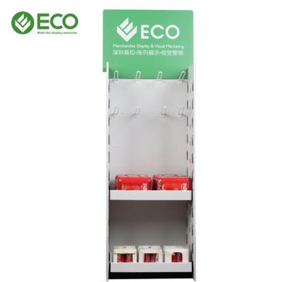 China 500*350*1550 Customized Corrugated Cardboard Energy Drinks Display Rack Cardboard Bottle Product Display Stand for sale