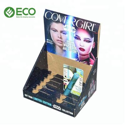 China Factory Direct Sales Customized Pdq Cardboard Lipstick Countertop Display Eyelash Display Stand for sale