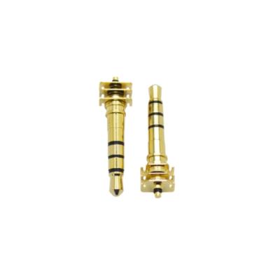 China audio & Video 3.5mm 4pin 4.7mm Tray 27L Gold Plated Black Plastic Male PCB Audio Jack Connector Plug for sale