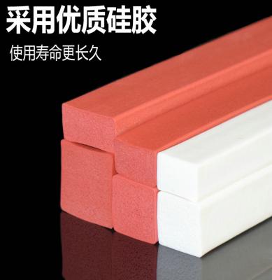 China Custom Size Silicone Sponge Stripe White Red Color Close Cell Silicone Foam Stripe for Door Seal with Smooth Surface for sale