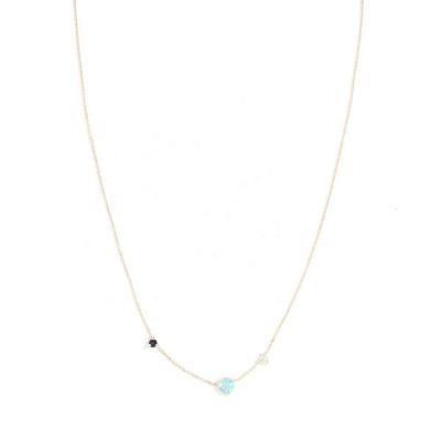 China PINDU CZ Stone FASHIONABLE Elegant Brass Opal Charm Necklace Choker 18K Gold for sale