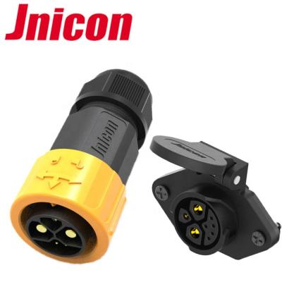 China Jnicon M23 Power Terminal 5 Pin Male Plug Rhombus Socket IP67 Automotive Female Battery Connector for sale