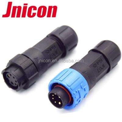 China Plastic Automovie Jnicon 6 pin male female connector ip67outdoor dc power m16 conector for sale