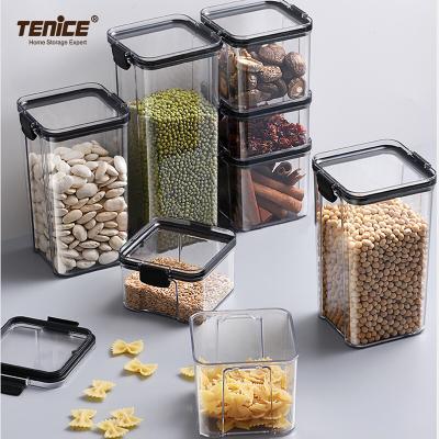 China Plastic Clear Freshness Keeping Tenice Kitchen Organizer Food Storage Container Box Set From Four 460ml To 1800ml for sale