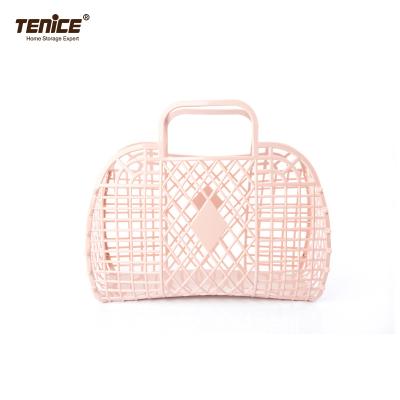 China Tenice Central Institute of Statistics hot candy retro folding basket holiday bag women portable handbags beach for sale