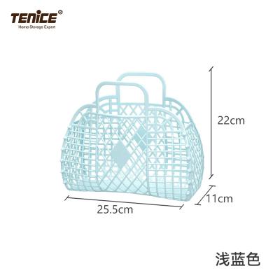 China Tenice Mini Folding Organizer Home Toy Storage Cheap Foldable Plastic Hanging Basket for sale