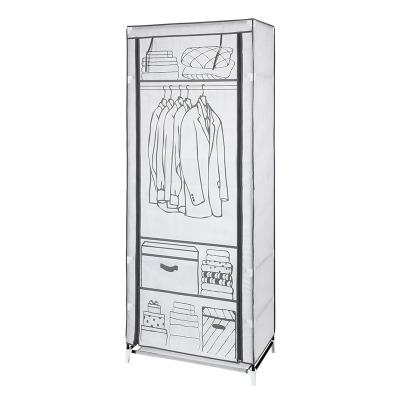 China 2020 Safety Cloth Wardrobe Price Cheapest Wardrobe Cloth Foldable Nonwovens Assemble Cloth Wardrobe for sale