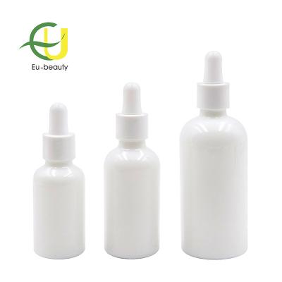 China White Porcelain Glass Dropper Cap 10ml/15ml/30ml/50ml/100ml Bottle With Dropper Pipette for sale