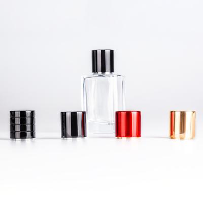 China Non Spill Red Color Magnetic Perfume Caps With Aluminum Collar For Glass Bottle for sale