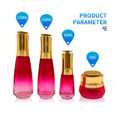 China Silk Screen Printing Clear Glass Bottle Frosted Glass Jar Stoner Spray Gold Cosmetic Serum Spray Bottle for sale