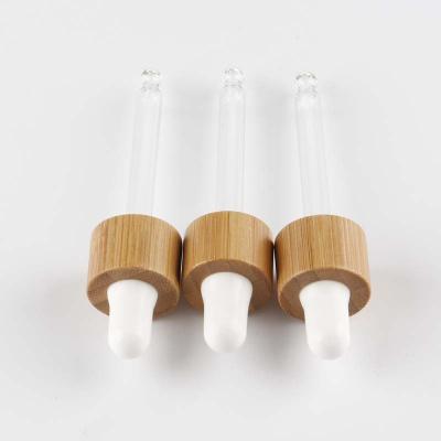 China Non Spill DIN 18 Bamboo Dropper For Essential Oil Euro Bottle for sale