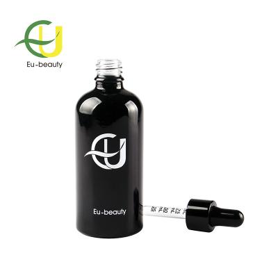 China Personal Care 100ml Black E Liquid Glass Dropper Bottle for sale