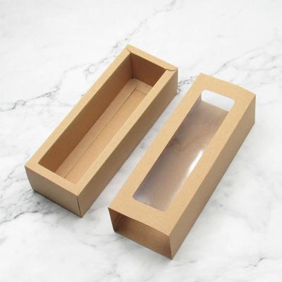 China High Quality Recycled Materials Kraft Cardboard Sliding Gift Drawer Box Custom Printed Drawer Packaging Paper Box For Biscuit Cookie Macaron for sale