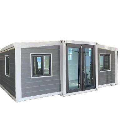 China Modern 20ft luxury project flat pack container foldable house prefabricated steel structure design house double flat pack house prefabr for sale