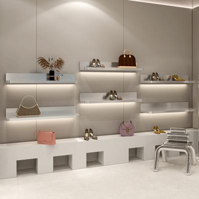 China Modern Wooden Shoe And Bag Shop Display Furniture Design for sale