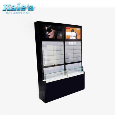 China Modern Optical Store Glass Sunglass Display Wooden Showcase for sale