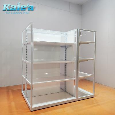 China Garment Shop Grocery Racks Supermarket Shelves Metal Double Sided Customized Display Rack For Sale for sale