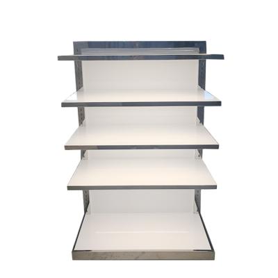 China Customized Hot Sale Double Sided Supermarket Floor Display Racks And Retail Shelf Shelves for sale