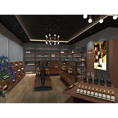 China Red wine shop interior decoration design KED-H0008 for sale