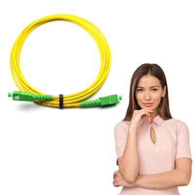 China Fiber Communication Factory Supply LSZH PVC SC APC Patch Cord Singlemode Simplex Optical Fiber Jumper For PON Solution for sale