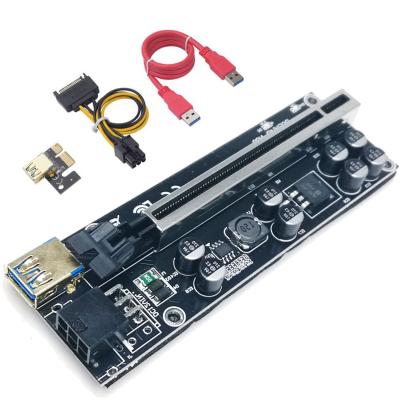 China Metal Slot 009s Plus Riser 6 Pin Interface Adapter Pcie Riser Card 009s Plus PCI-E 1X 16X To Plus Riser 8 Capacitors Metal Usb Slot 009s for sale