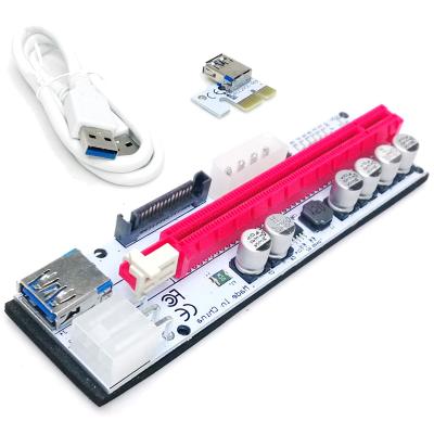 China Metal USB 3.0 Slot 011 Plus Riser Board With 6 Capacitors 6 Led 6 Pin Molex SATA 15 Pin Interface Metal Slot Adapter Working Riser +4,011 more for sale