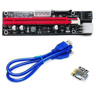 China PC Riser Card 6 Pin 3 Pin 3 Gold Plated PCIE 1X Capacitors To 16X Card Supplement USB 3.0 Cable Power for sale