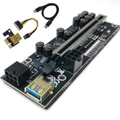 China V011 Pro PC Riser Board 6 Pin 10 Capacitors 12 LED Light Gold Plated USB Newer for sale