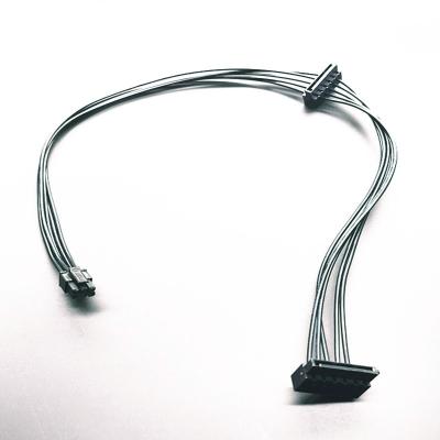 China Desktop YX30 6 pin to double sata 15 pin power cable 25 cm prime sub line 18AWG cable 20cm for sale