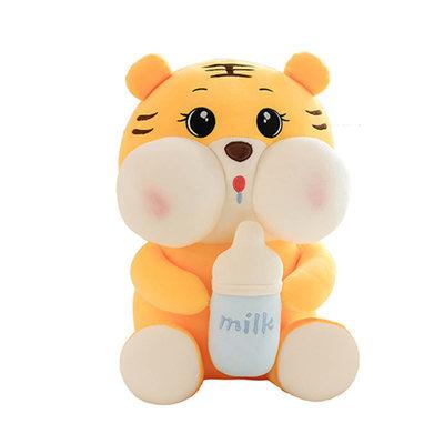 China 2021 New Fashion Net Red Plush Toy Plush For Kid's Gift Tiger Holding A Cute Super Soft High Quality Baby Bottle for sale