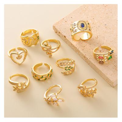 China Peggy Wholesale Original Snake Brass Ring Gold Plated Jewelry Luxury Romantic Heart Diamond Jewelry Rings for Women for sale