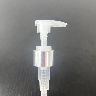 Chine 24/410 Pompes à vis pour bouteille de lotion en plastique en aluminium naturel à tête grande à vendre