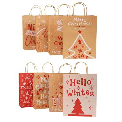 China Wholesale Custom Printed Recyclable Paper Gift Bag Chocolate Candy Cookie Christmas Gift Bag Packaging Marry Christmas for sale