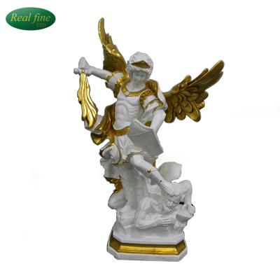 China Custom Resin White Religious Statue Arkhangel Michael From Europe for sale