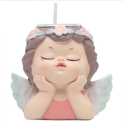 China New Resin Craft From Europe, Resin Angel Candle Holder, Resin Candlestick for sale