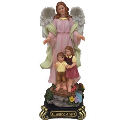 China Religious Europe Resin Prayer and Statues 12inch Cheap Angel Figurines of Christian Home Decor Sculptures Gold for sale