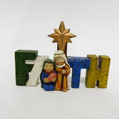 China Europe New Products Resin Letter Holy Family Figurines for sale