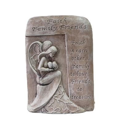 China Hand-finished Angels Of Europe Watch Over You Resin Wall Sign Plaque for sale