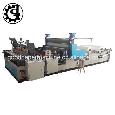 China Factory Automatic Embossing Toilet Paper Perforating Rewinder Kitchen Towel Pasting Machine Price for sale